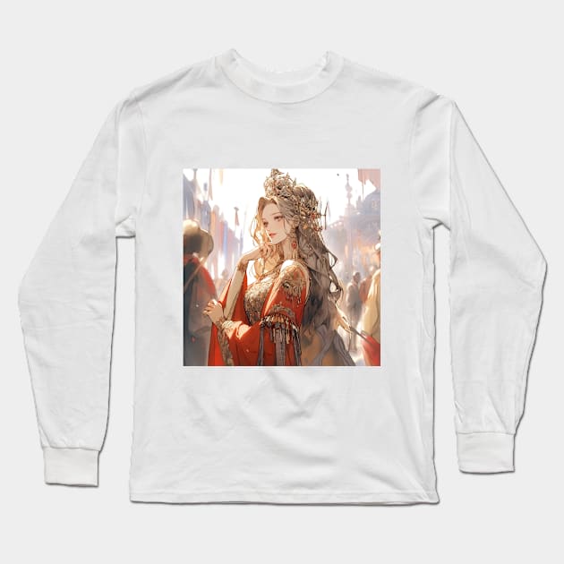 Beautiful Lady Empress Long Sleeve T-Shirt by WabiSabi Wonders